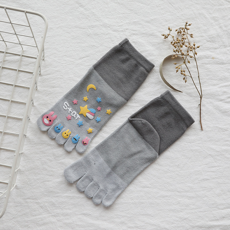 Cotton Toe Socks Ms. Summer Socks Socks Breathable Creative Cartoon Personality Toe Socks